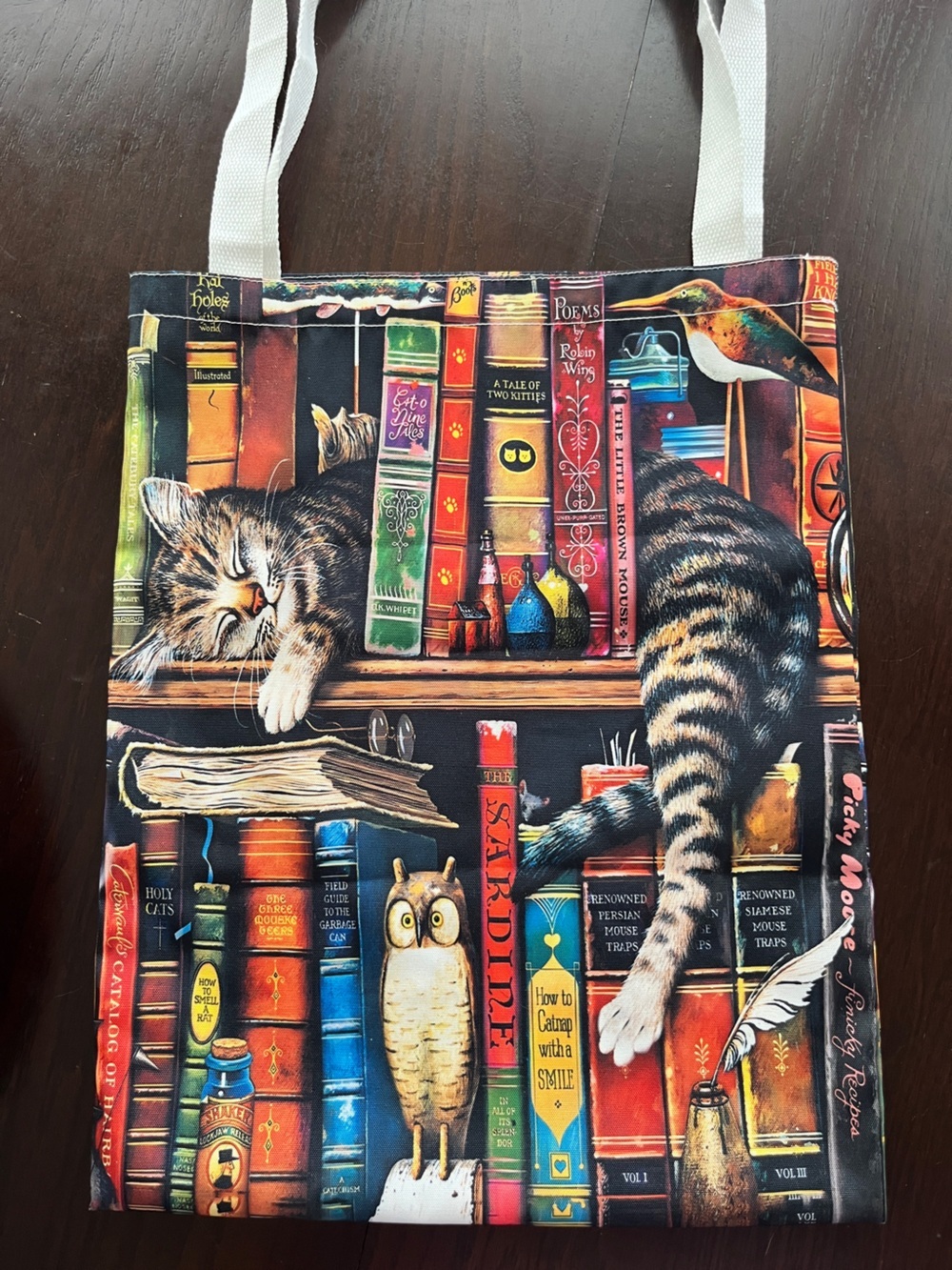FREDERICK THE LITERATE Classic Tote Bag - Kitten Sleeping In Library Cat Lover